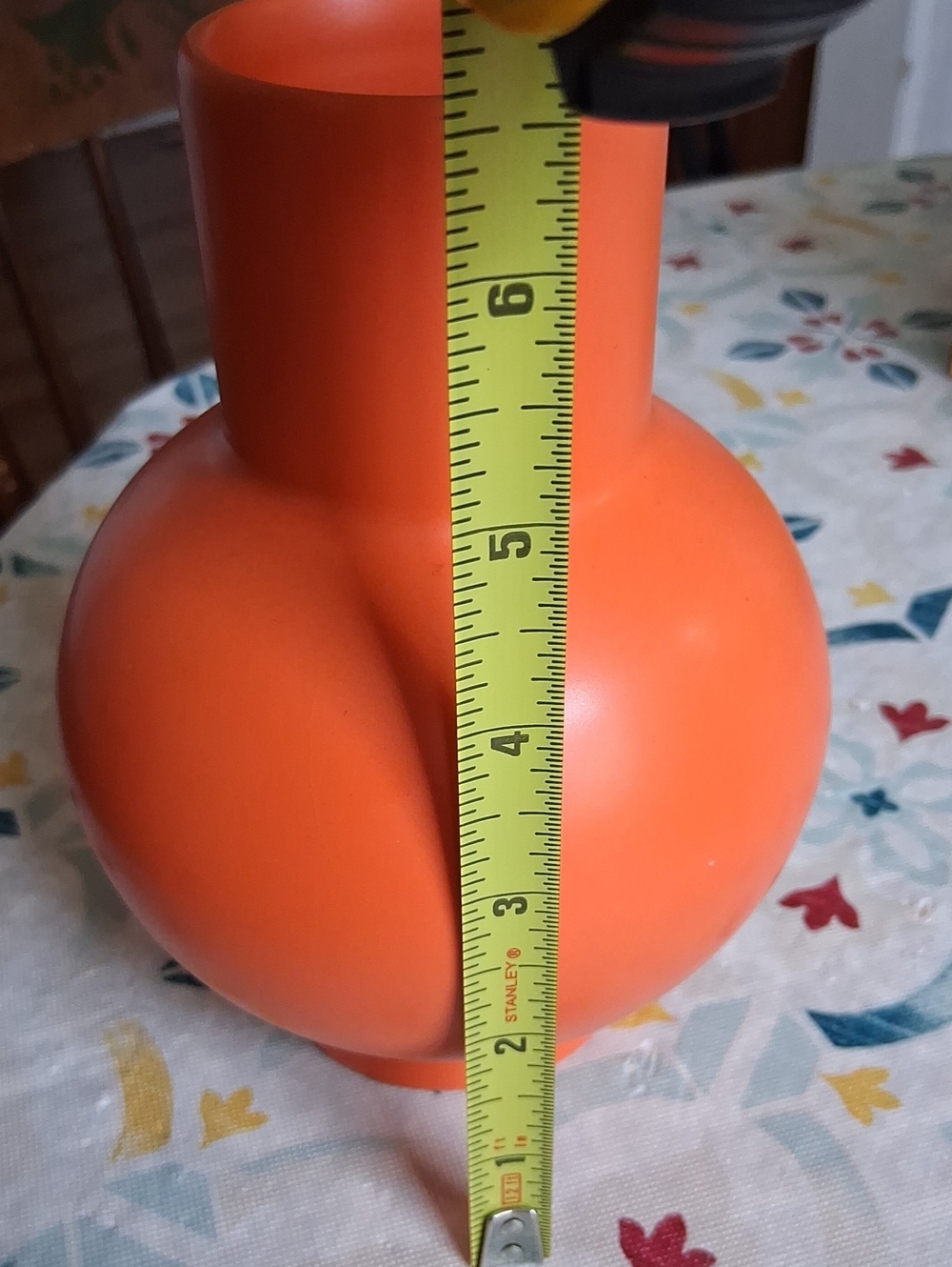 Moma Bright Orange Rounded Ceramic Vase - Picture 6 of 6